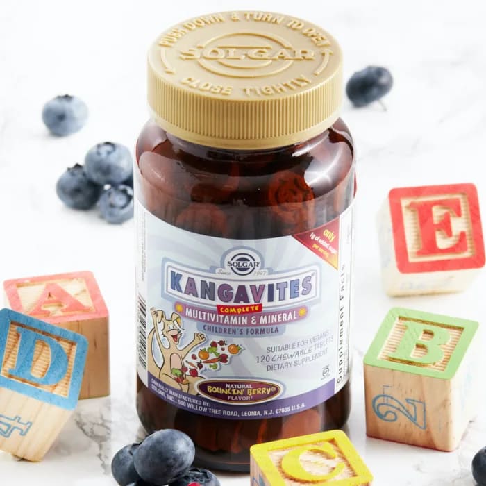 Solgar_Kangavites_Multivitamin_a_minerál_pro_děti,_120_žvýkacích_tablet,_Lesní_plody