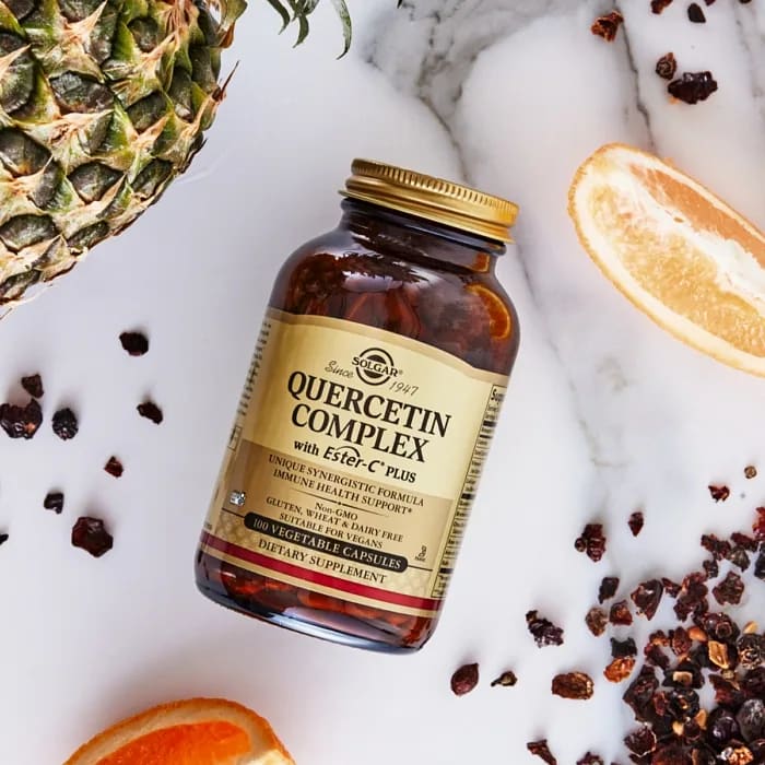 Solgar_Quercetin_Complex_with_Ester_C_Plus,_Kvercetin_komplex,_100_rostlinných_kapslí