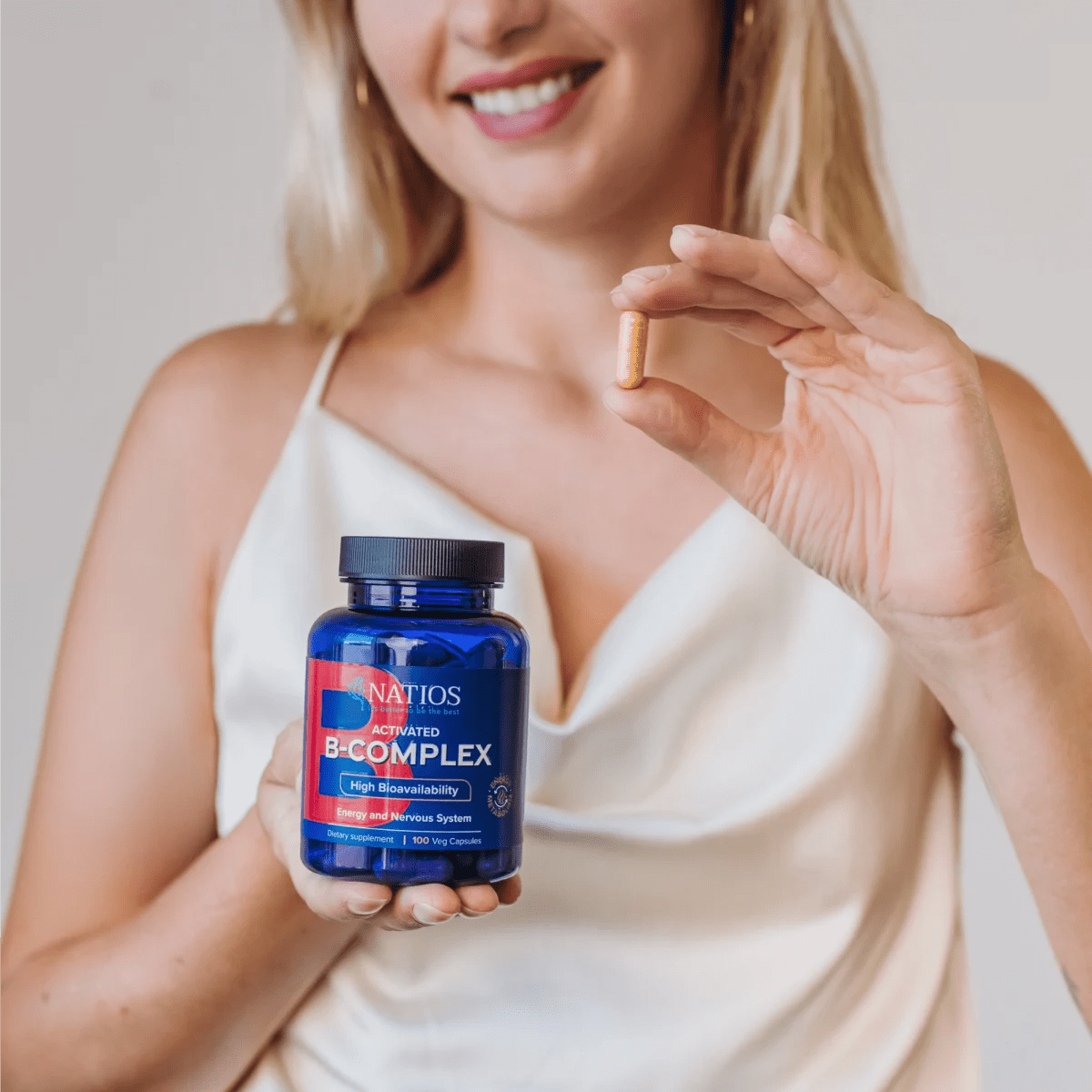 NATIOS_Activated_B-Complex,_Aktivní_formy_vitamínů_B,_100_veganských_kapslí