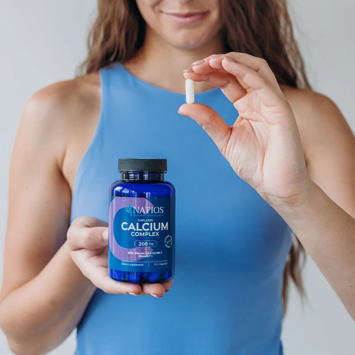 NATIOS_Chelated_Calcium_Complex,_Vápník_s_vitamíny_D3_a_K2_MK-7,_200_mg,_100_kapslí