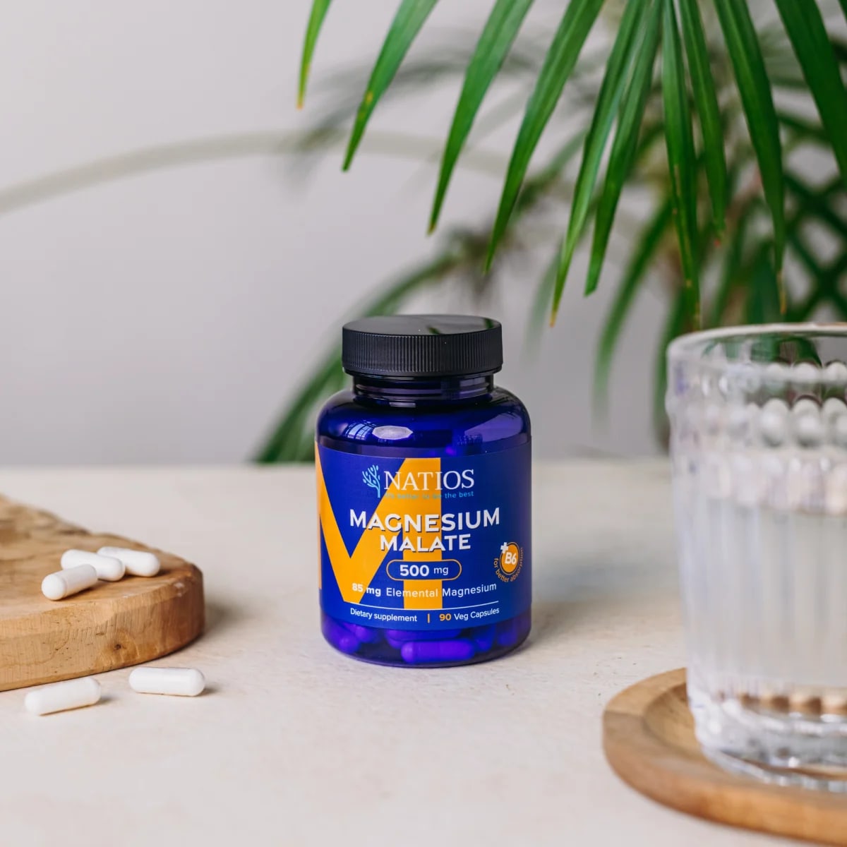 NATIOS_Magnesium_Malate_500_mg_+_B6,_90_veg._kapslí,_(elem._hořčík_85_mg)