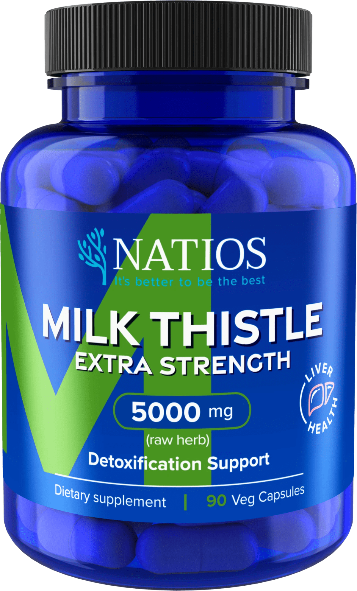 NATIOS_Milk_Thistle_Extract,_Ostropestřec,_5000_mg,_Extra_Strength,_90_veganských_kapslí