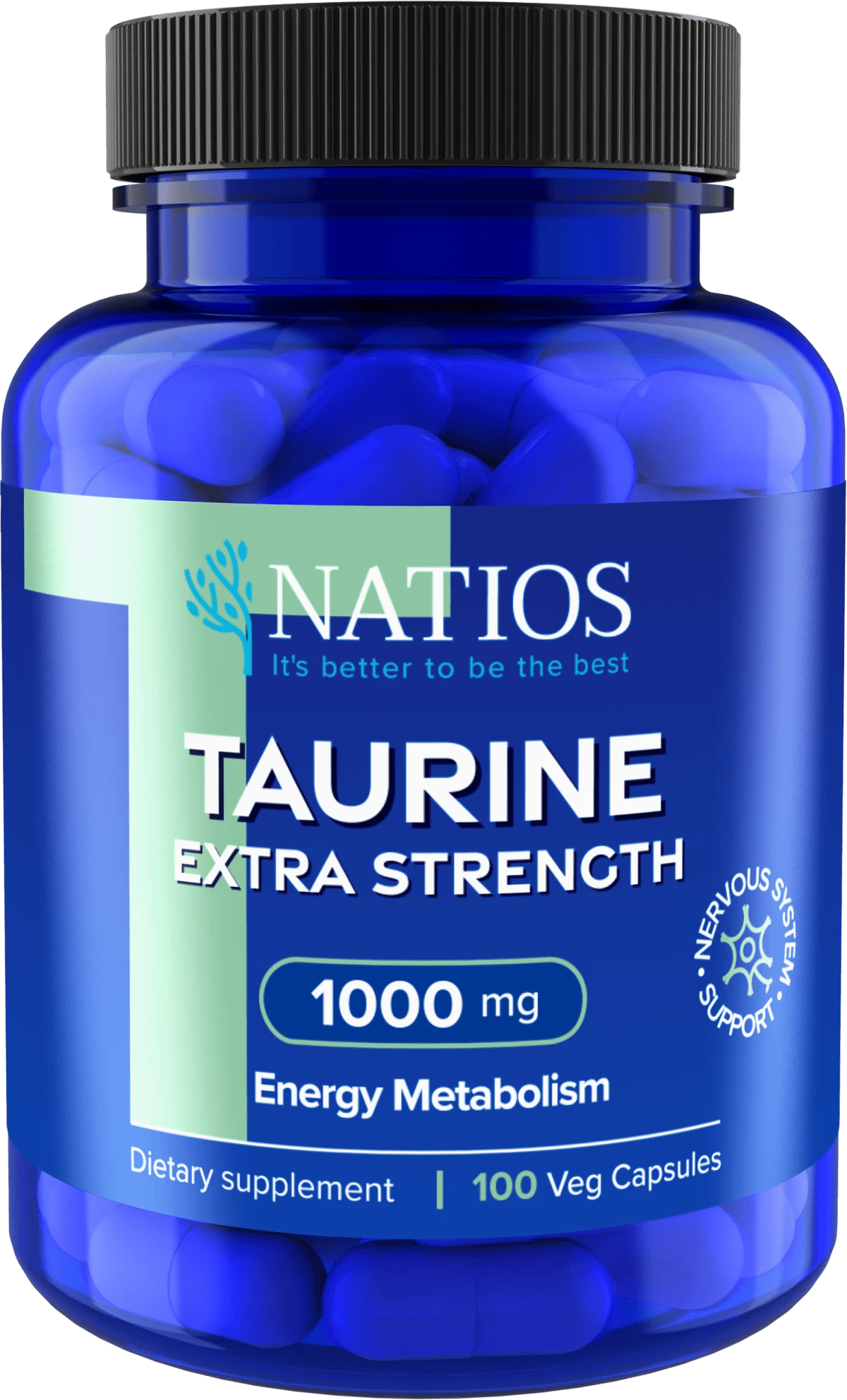 NATIOS_Taurine_Extra_Strength,_1000_mg,_100_veganských_kapslí