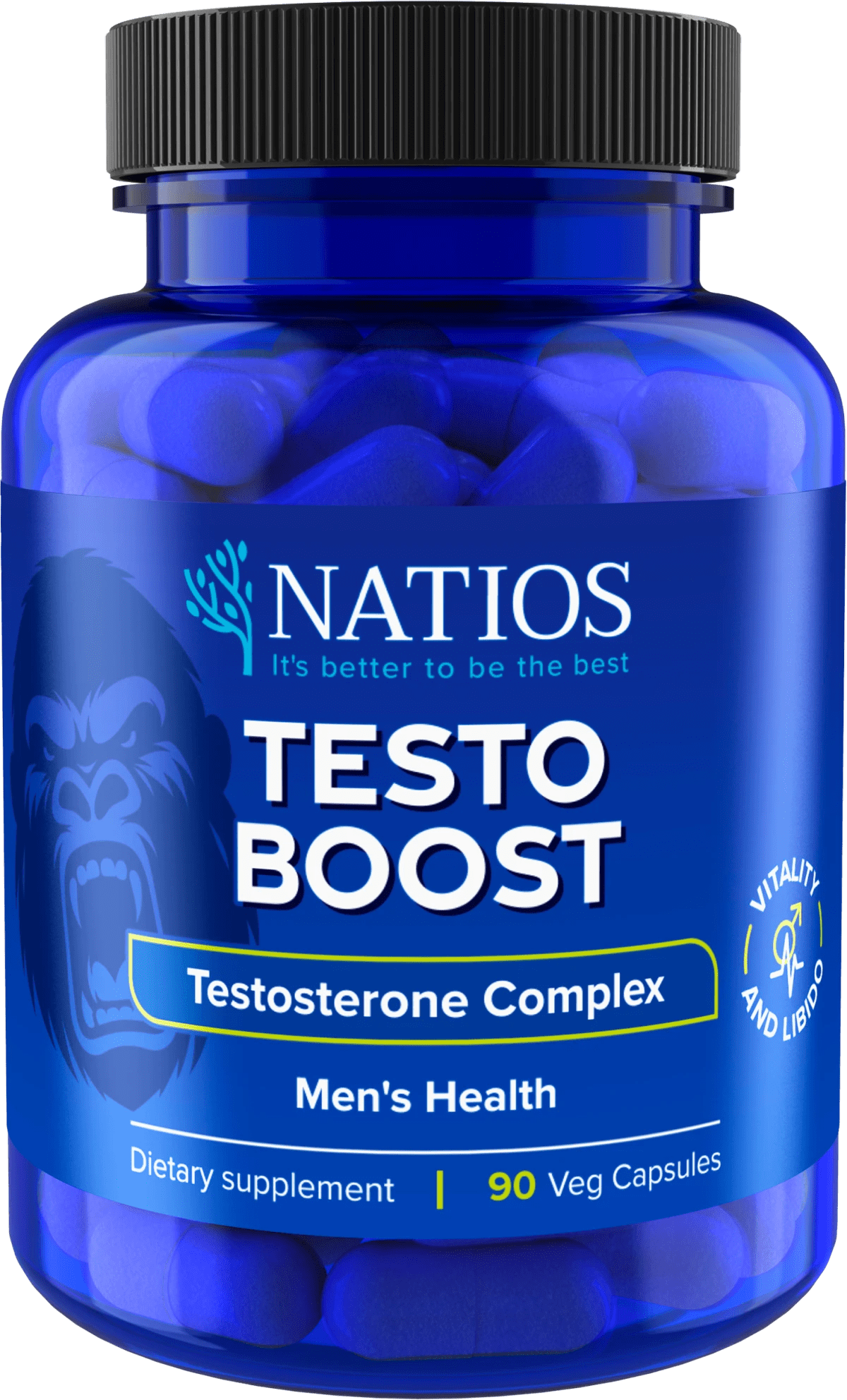 NATIOS_TestoBoost,_Komplex_11_složek,_90_veganských_kapslí