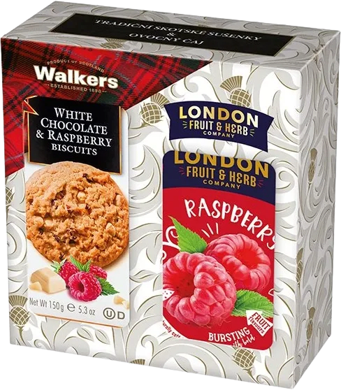 Dárková_sada_-_Walkers_Sušenky_Bílá_čokoláda_a_malina_+_London_F&H_Malinový_čaj