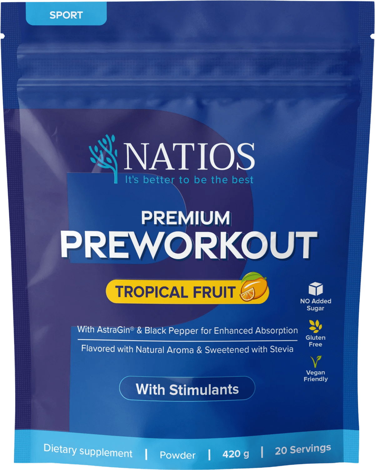 NATIOS_Premium_Preworkout_bez_kofeinu,_Tropické_ovoce,_420_g