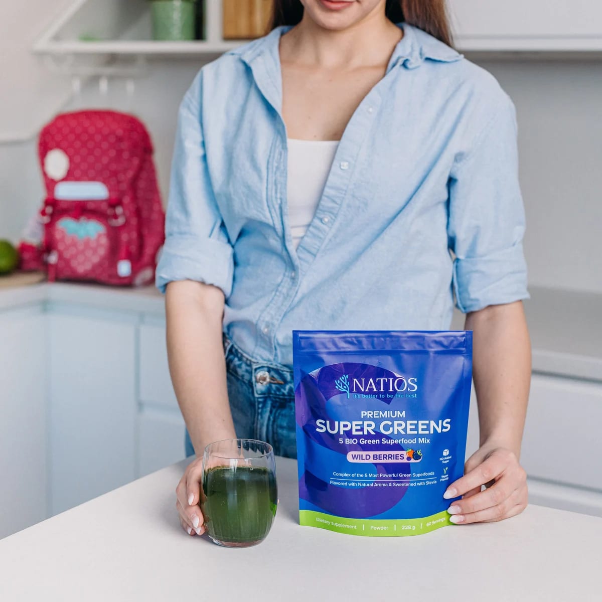 NATIOS_Premium_Super_Greens,_Lesní_ovoce,_228_g