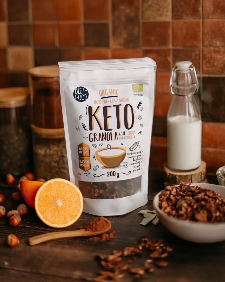 DIET-FOOD_BIO_Keto_Granola_s_kakaem_a_pomerančovým_olejem,_200_g
