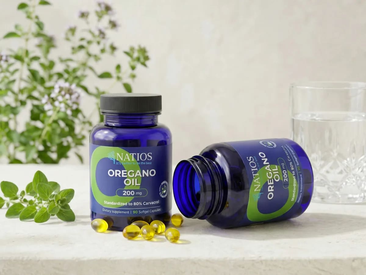 NATIOS_Oregano_Oil,_80%_karvakrol,_200_mg,_90_softgel_kapslí