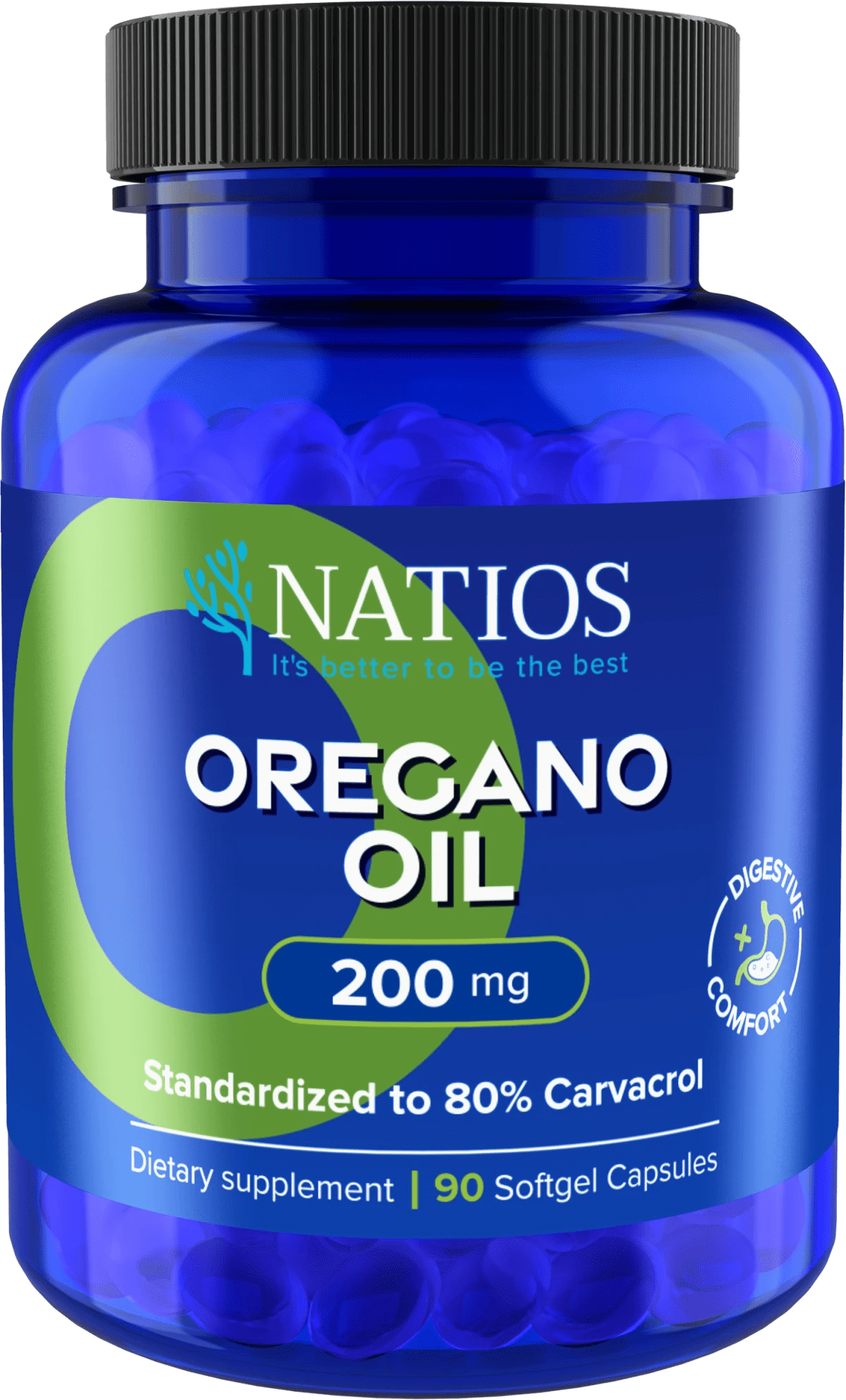 NATIOS_Oregano_Oil,_80%_karvakrol,_200_mg,_90_softgel_kapslí