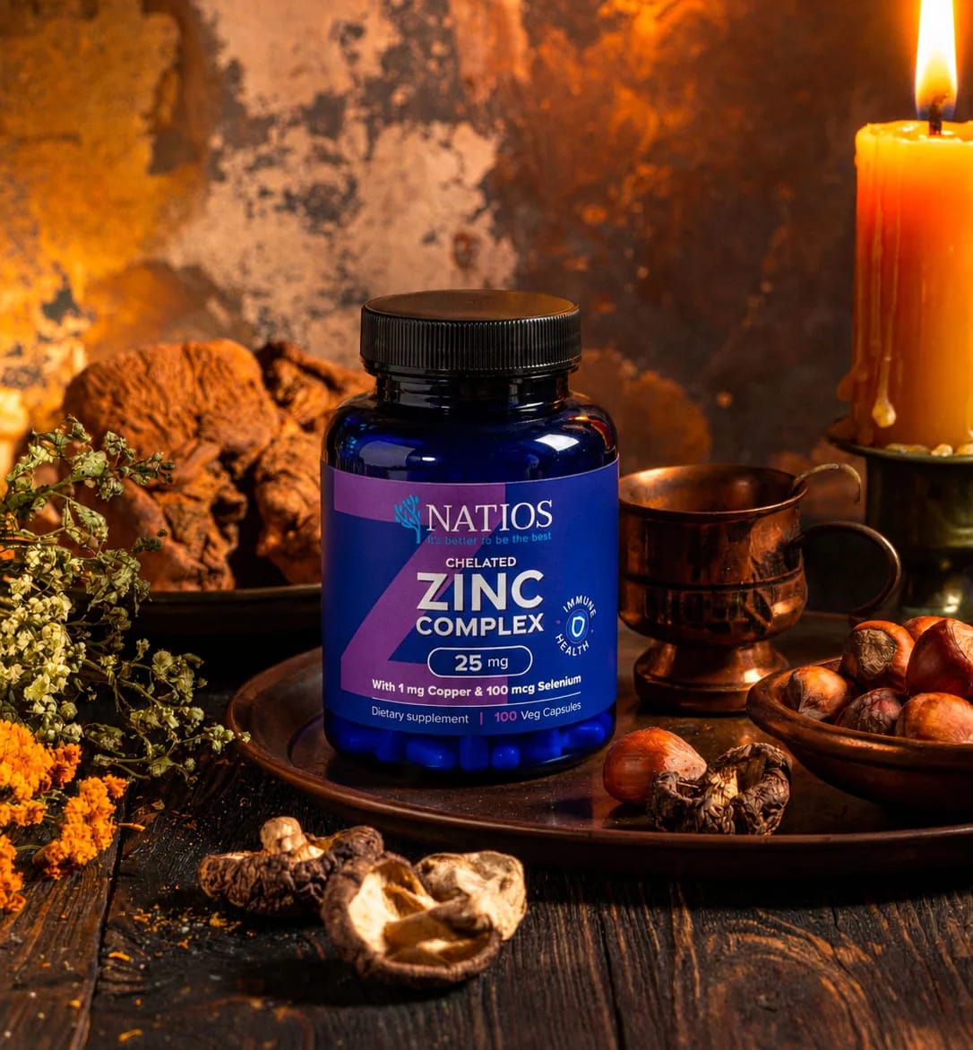 NATIOS_Zinc_Chelated_Complex,_Zinek,_selen_a_měď,_25_mg,_100_veganských_kapslí