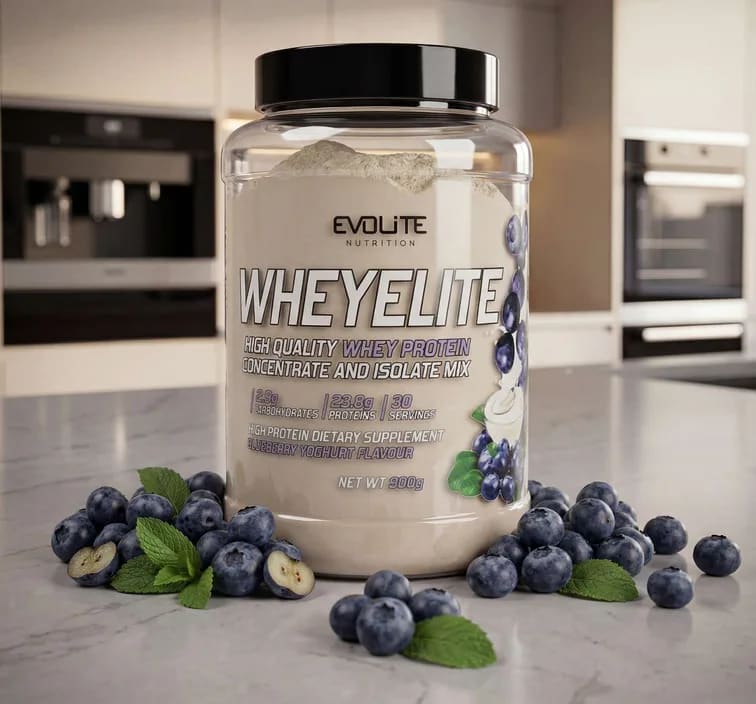 Evolite_WheyElite_Protein,_Jogurt_borůvka,_900_g