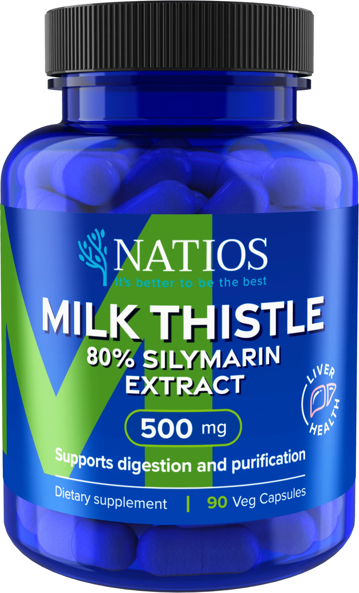 NATIOS_Milk_Thistle_Extract,_Ostropestřec,_80%_silymarinu,_500_mg,_90_veganských_kapslí