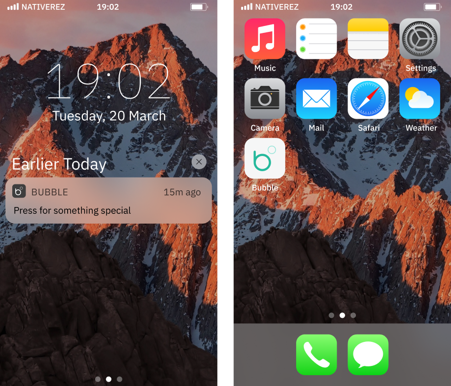 App drawer in context
