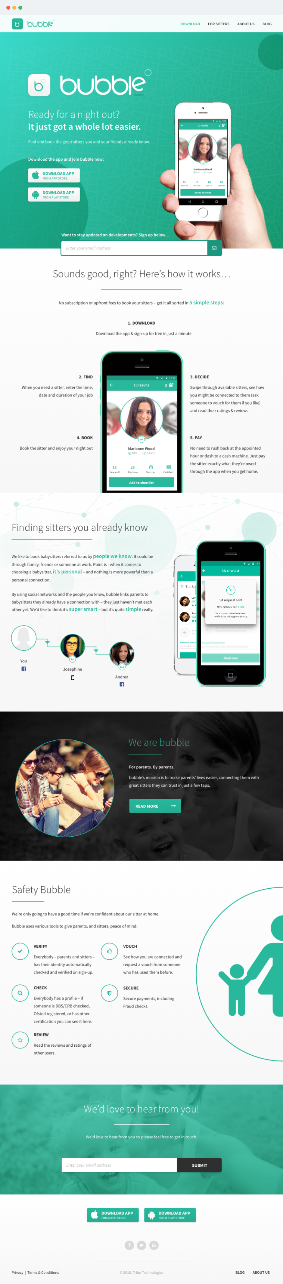 Bubble marketing website