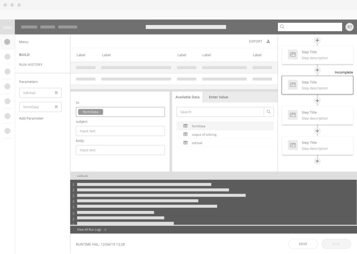 Debugging logs for transformation steps