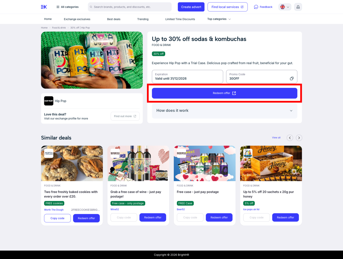 Redeeming from the View Ad screen