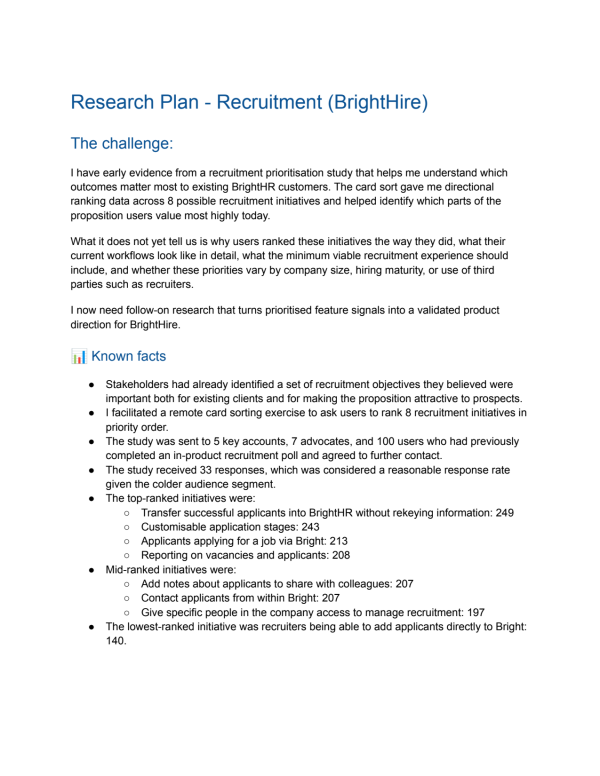 Research Plan