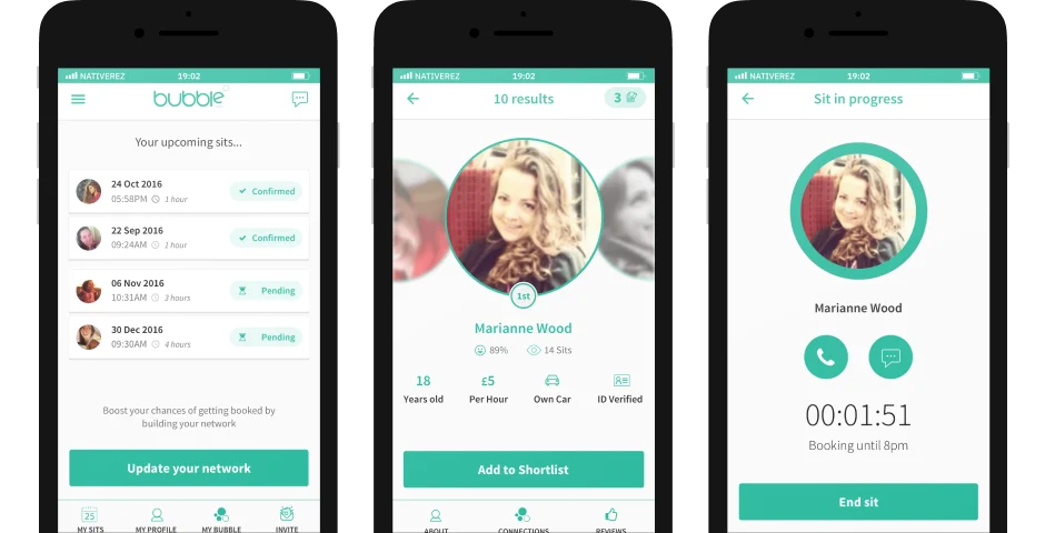 The Bubble Babysitting App