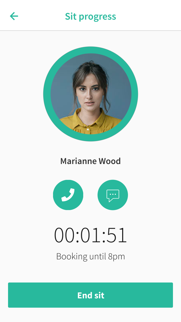 Manage your sit progress and chat to the parent