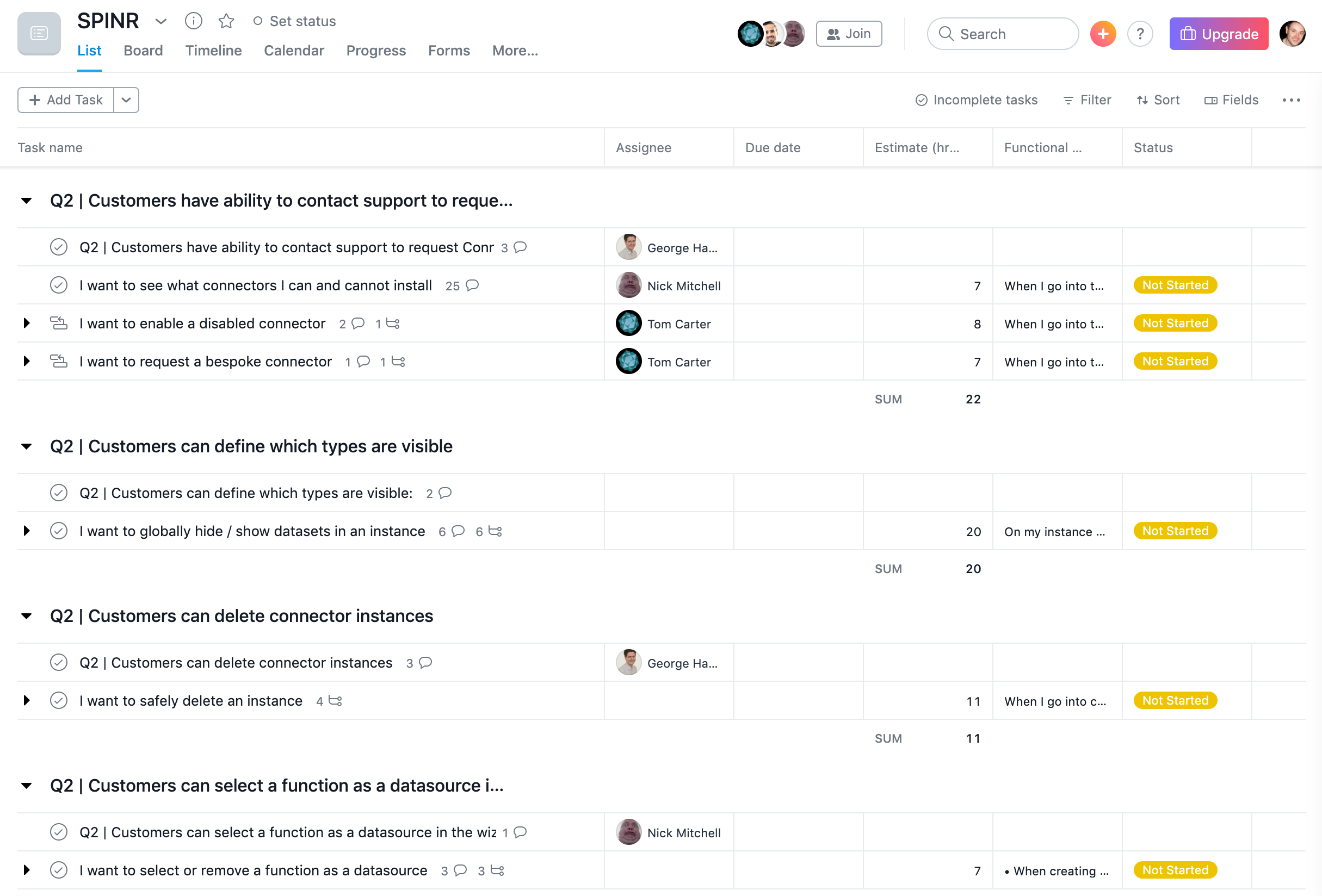 Asana project management