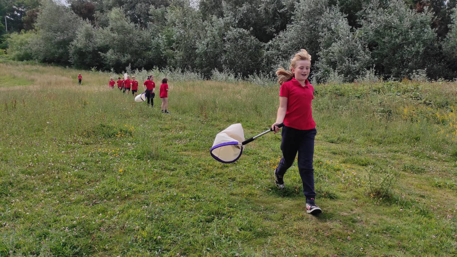 Students taking part in the Grassland ID workshops in 2025 at Penmorfa