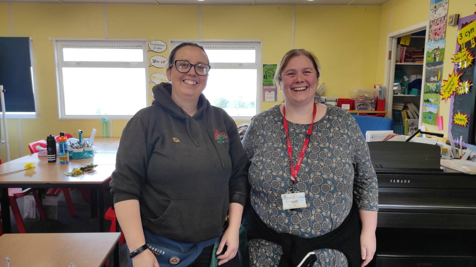 Ecologist Carys May and teacher Carys Griffiths-Jones, back at the classroom!