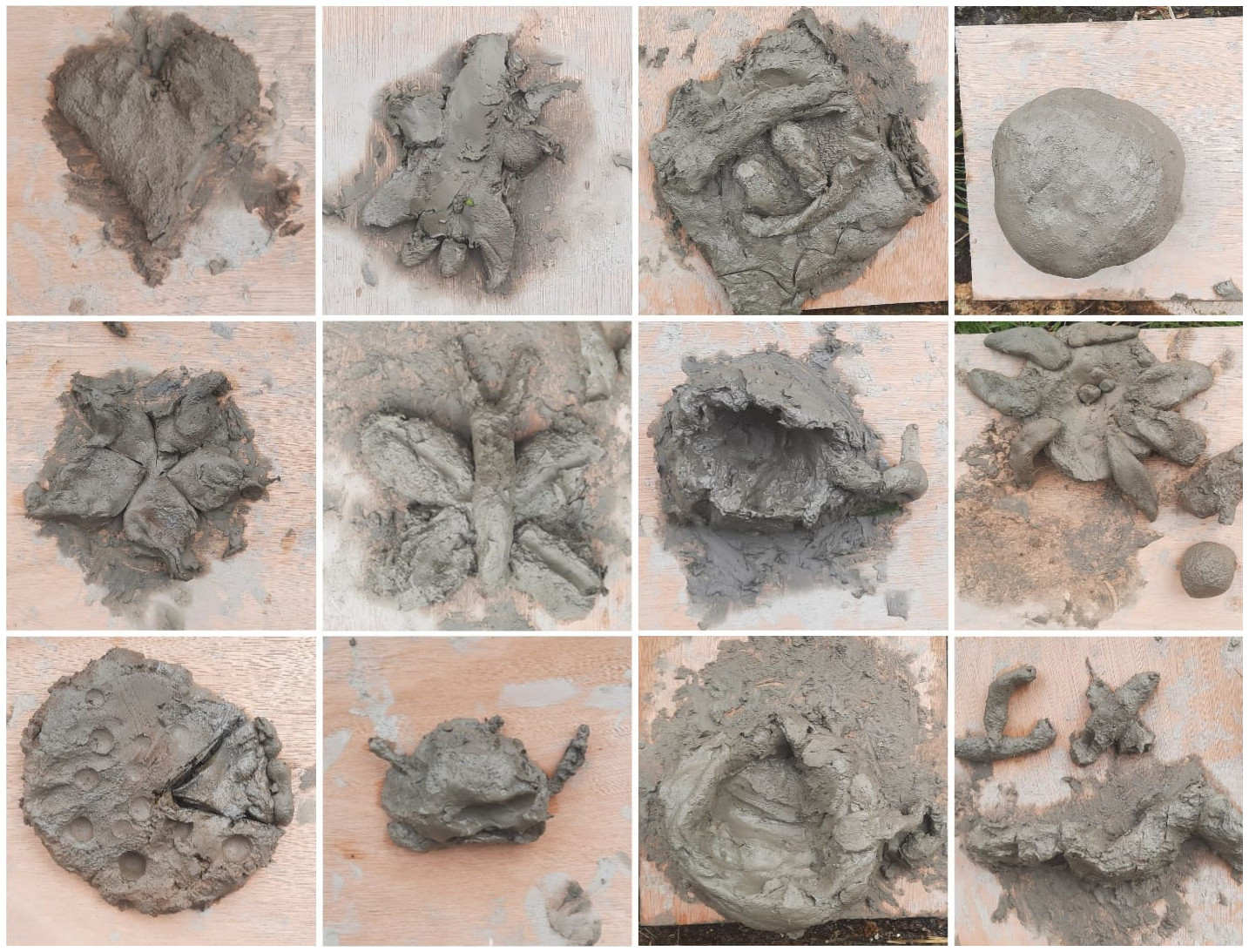 A montage of all the clay creations