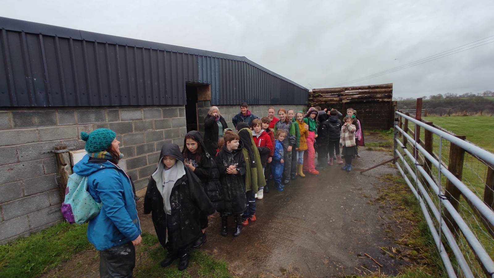 Students forming an orderly line just before leaving Molly’s