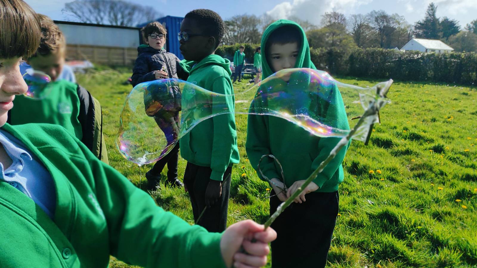Student with super big bubble.