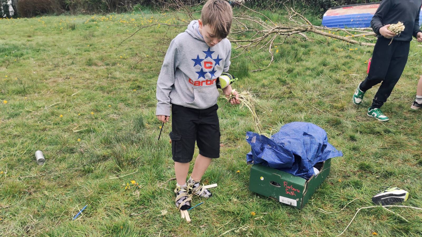 And this student made willow sandals!!