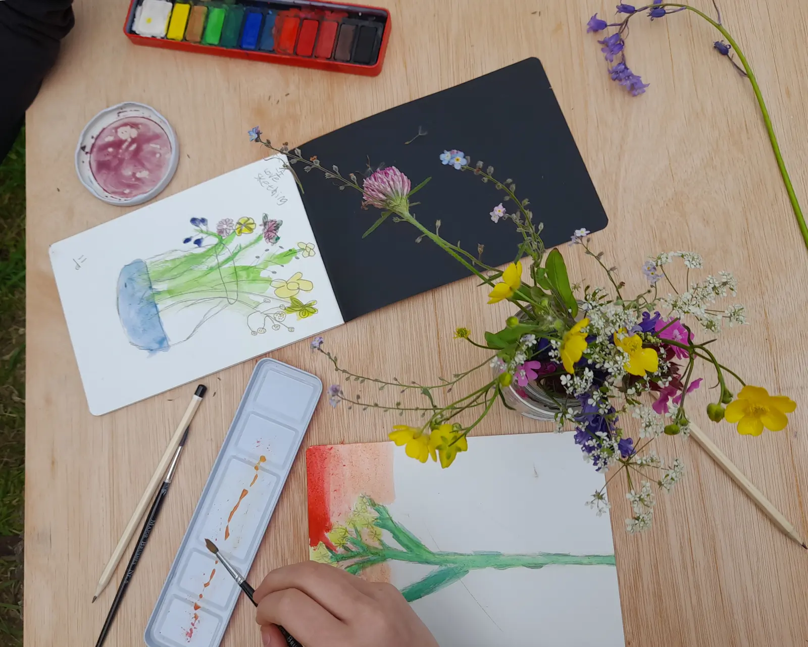 Ysgol Llanarth Workshop 3 — Flower prints & painting
