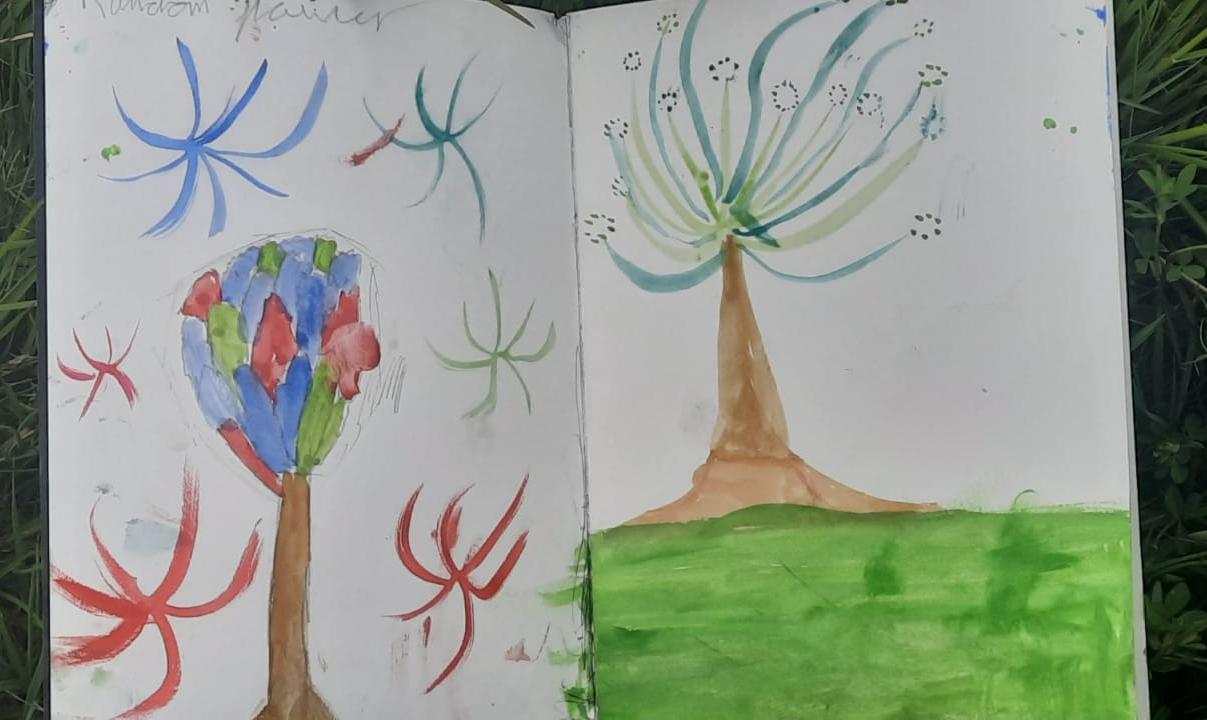 Painting like stars in the trees