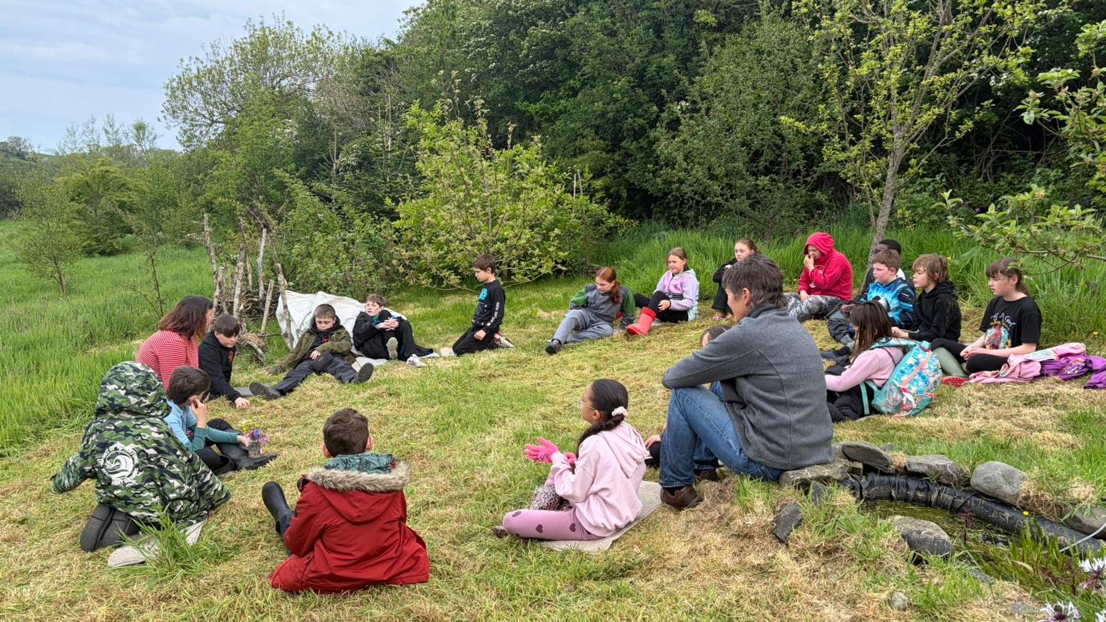 Student circle with Molly and Jo