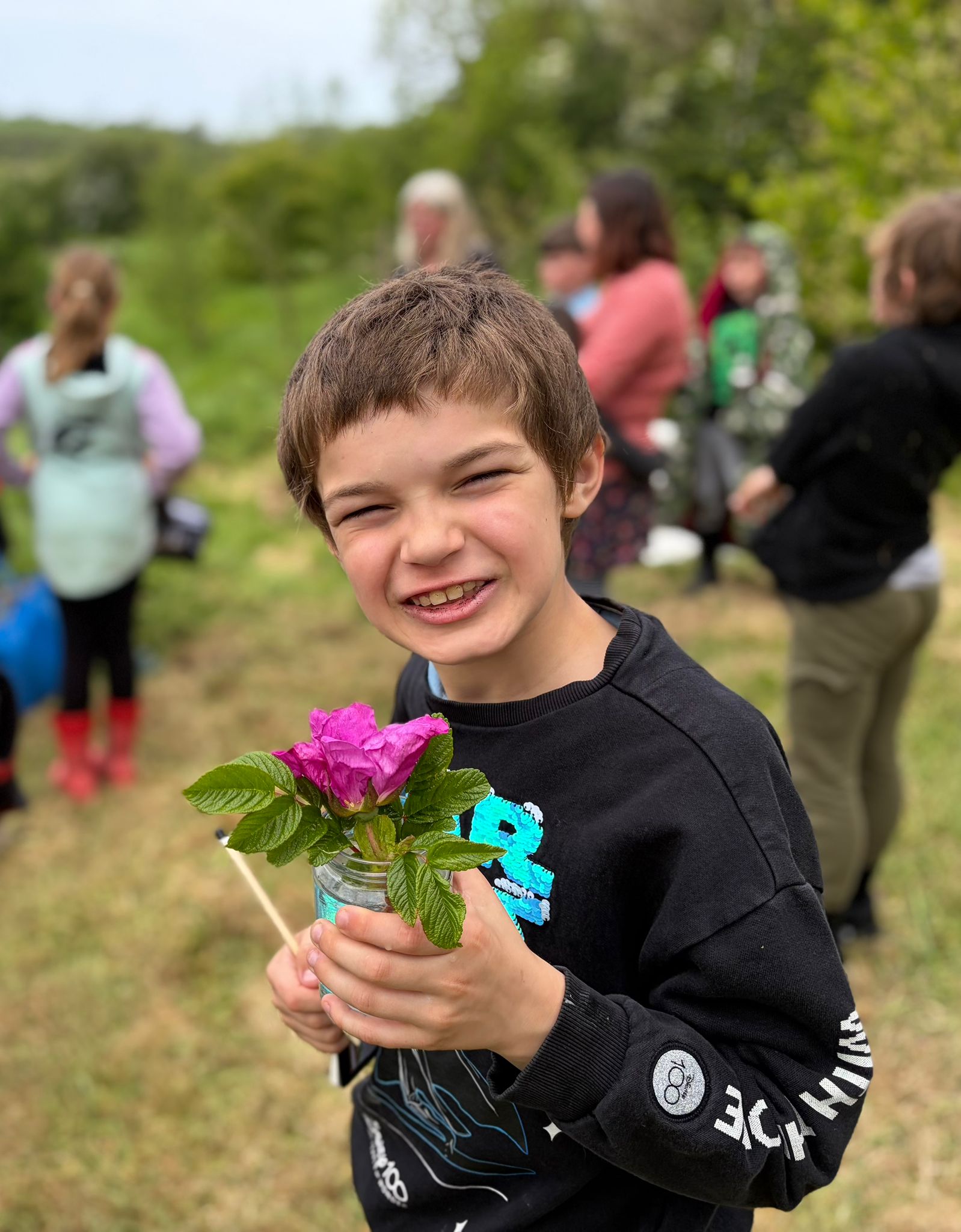 Happy with a Rosa rugosa