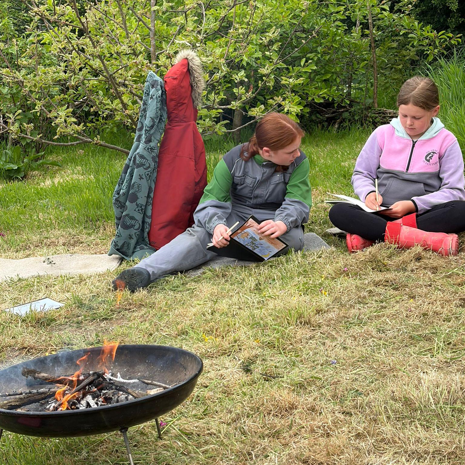 Sketching by the firebowl
