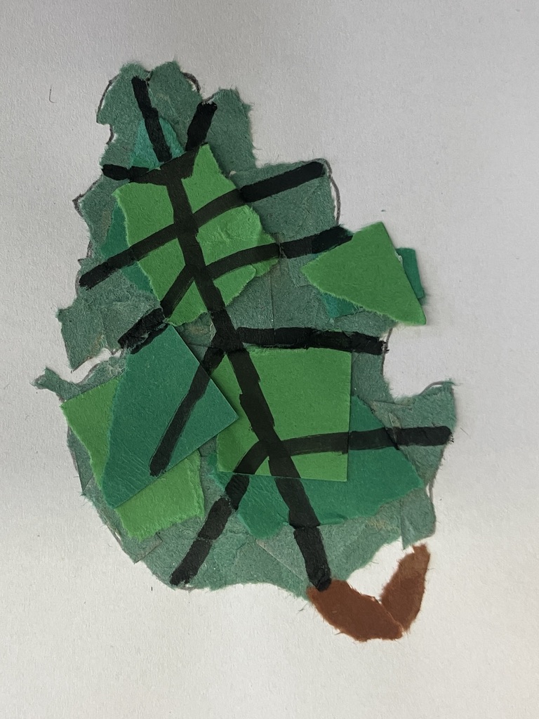 A dark veined Oak leaf collage