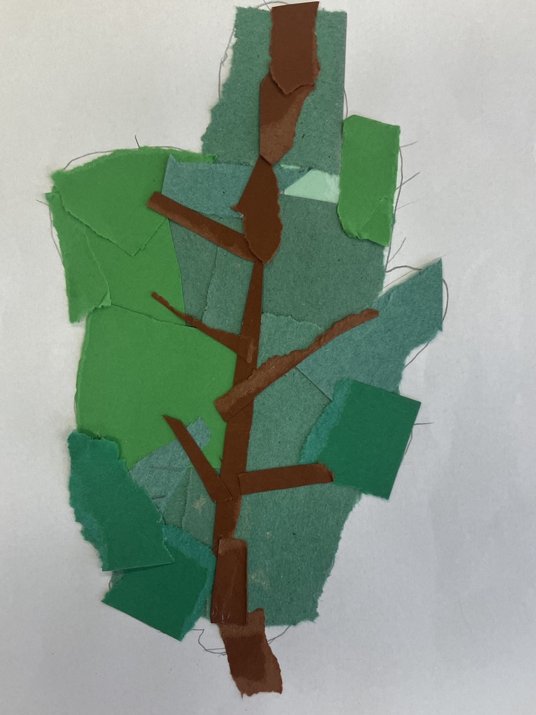 Brown veined Oak leaf collage. It looks like a tree!