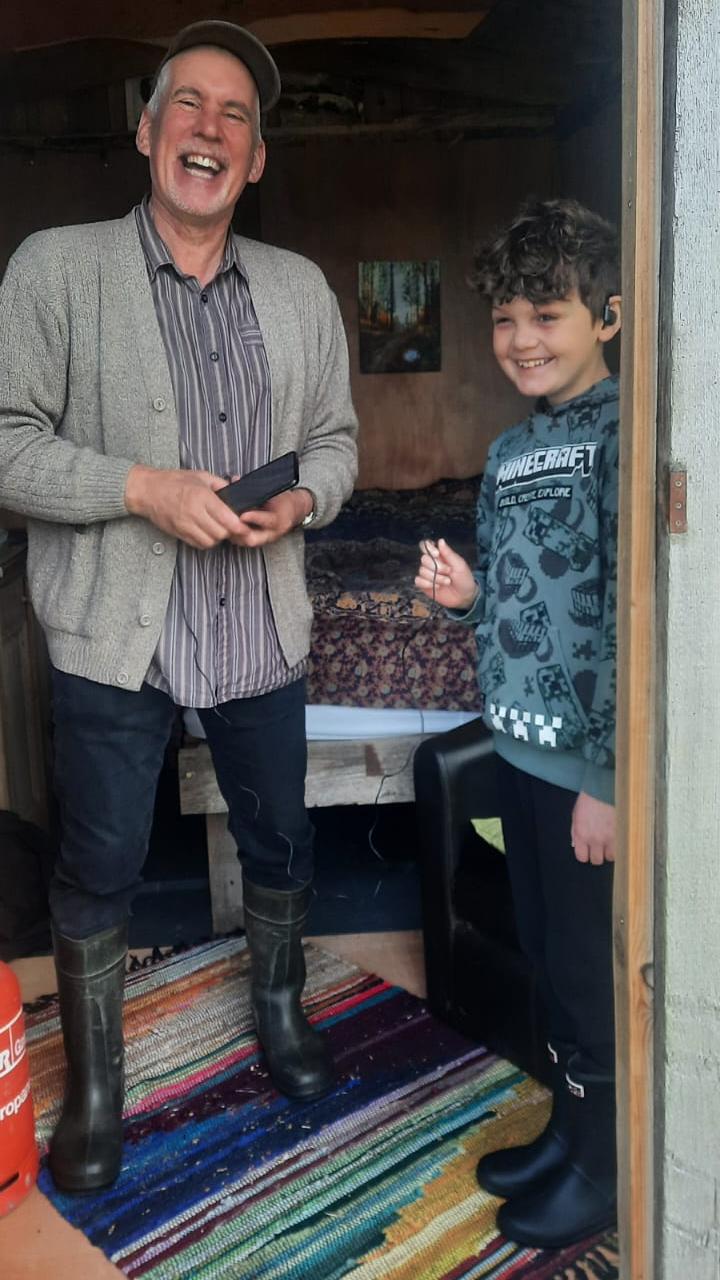 Jake recording poems with Sound Assistant