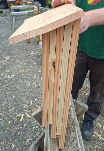 Side view of slats on a Kent-style bat box