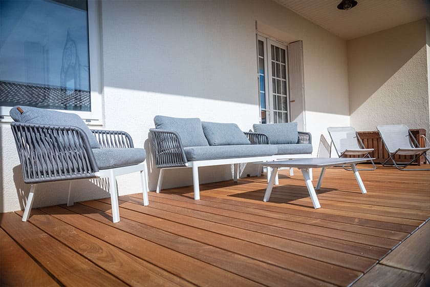 construction d'une terrasse en bois exotique ipe