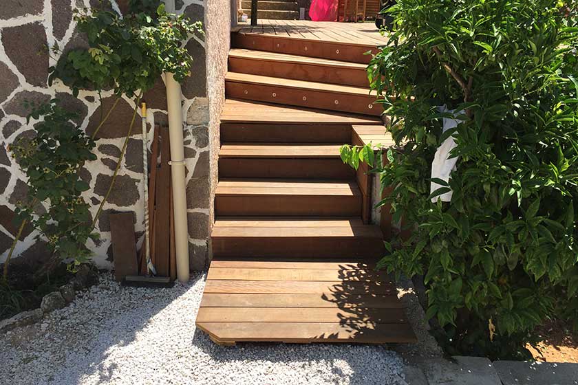 excalier en bois exotique d'itauba