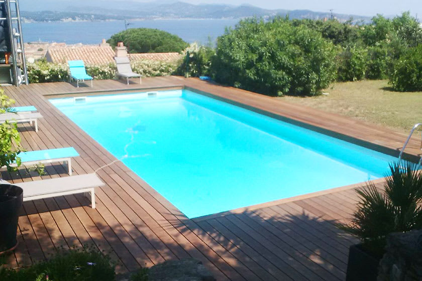 terrasse bois itauba avec une vue panoramique