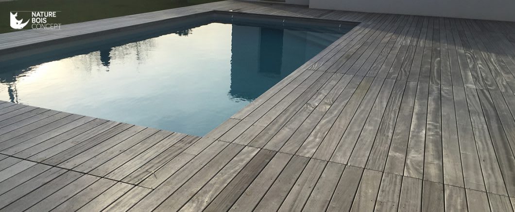 tour piscine padouk bois exotique