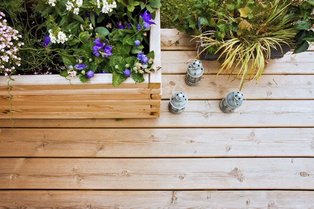 bac fleur en bois