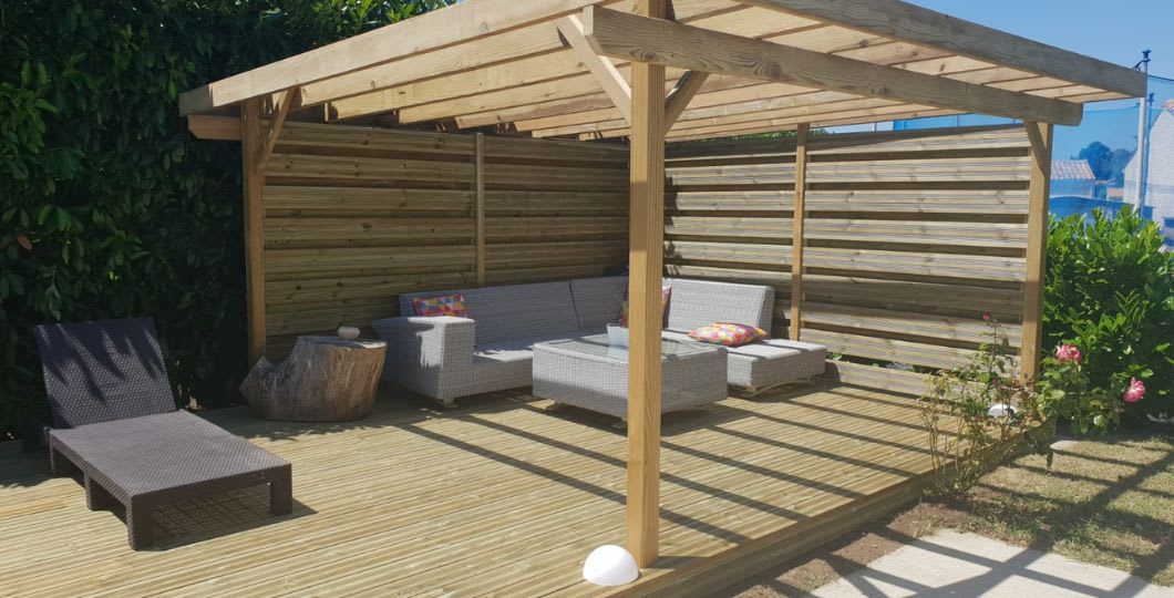 terrasse pin avec pergola