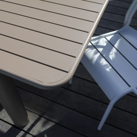 Zoom plateau Table de jardin extensible EOS - 180/240 cm - 8/10p - alu - sand