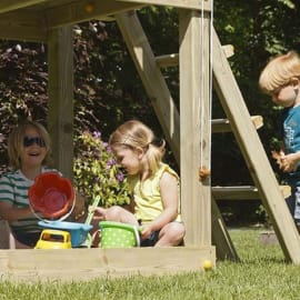 Aire de jeu en bois avec toboggan - Kiosk