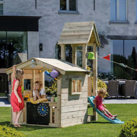 Aire de jeu en bois avec toboggan - Lookout