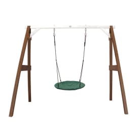 Portique en Bois avec Balan&ccedil;oire - si&egrave;ge Nid Rond - marron/blanc
